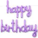HOUSE OF PARTY Happy Birthday Balloon - 18 inch | Purple Mylar Cursive Foil Birthday Balloons Banner, Purple Party Decorations for Men, Women