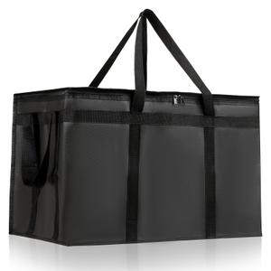 Juehuodaji Insulated Bags for Food Delivery, XXXL Pizza Delivery Bags for Hot and Cold Food, Large Capacity Reusable Cooler Bag Keep Food Warm for Grocery Shopping and Catering, Doordash, Travel