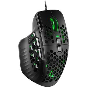 SOLAKAKA SM809 Pro Gaming Mouse with 9 Side Buttons,24000 DPI RGB Mouse for Gamer,16 Programmable Macros MMO Mouse,Black