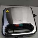 OVENTE Electric Sandwich Maker with Non-Stick Plates, Indicator Lights, Cool Touch Handle, Easy to Clean and Store, Perfect for Cooking Breakfast, Grilled Cheese, Tuna Melts and Snacks, Black GPS401B