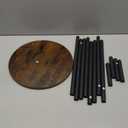 CHOEZON Side Table Set of 2, 2-Tier Round End Table, Small Nightstand with Sturdy Metal Tube, Industrial Coffee Table, for Living Room, Bedroom, Rustic Brown and Black TBZ01P2BF