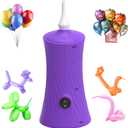 Balloon Pump Electric Air Balloon Pump Balloon Inflator for Foil Animal, Classic, Long Balloons (Purple)