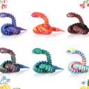 6 Pcs Easter Basket Stuffer Filler 12in 3D Printed Snake Toys Flexible 3D Printed Animal Relax Anxiety for Adults Games Gifts Animal Collectors, Easter Basket Essential (Pastel Color)