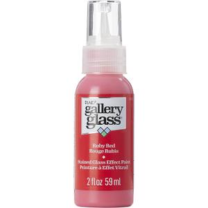 Gallery Glass, Ruby Red Stained Glass 2 fl oz Brilliant Smooth Finish Paint, Perfect for Easy to Apply DIY Arts and Crafts, 19691, 1 Count