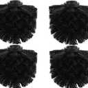 4PCS Toilet Brush Replacement Head Cleaning Tool, Toilet Bowl Brush Head Replacement with Sturdy Stiff Bristles for Bathroom (Black)