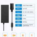 ALITOVE AC to DC Converter 12V 5A 60W 110V to 12V Converter Cigarette Lighter Adapter to Wall Plug 120V AC to DC Adapter for Small Car Vacuum Massager Fan MP3 Car Charger and Other Devices Under 60W
