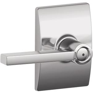 Schlage F40 LAT 625 CEN Latitude Door Lever with Century Trim, Bed & Bath Privacy Lock, Bright Chrome