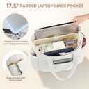 Tote Bag for Women, 15.6 Inch Laptop Bag, Large Quilted Work Shoulder Bag Ultra Lightweight Puffer Handbag for Travel (23L, Beige)