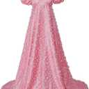 MyheroCos Daphne Regency Women's Blue Lace Dress (Pink), Small