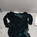 Urban CoCo Women Long Sleeve V-Neck Velvet Stretchy Long Dress (Medium, Green)