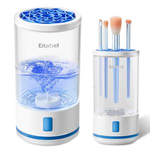 Makeup Brush Cleaner machine, 2 in 1 Makeup Brush Cleanser & Washer, 7000 RPM High-Speed Deep Cleaning, Portable Automatic Cosmetic Brush Cleaner for Foundation Brush Sponge, Clear