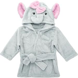 Baby Animal Face Robe - Unisex, 0-9 Month, Plush, Elephant, Hooded Towel