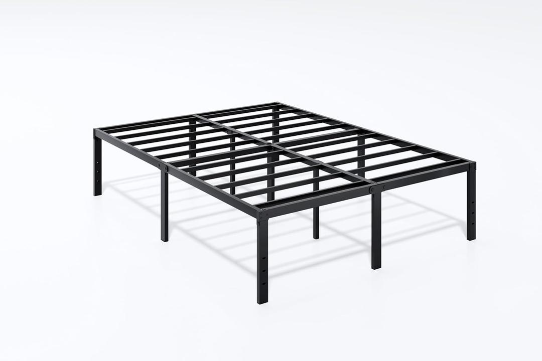 AROMUSTIM 18 Inch Metal Bed Frame Full Size Platform Bed Frame No Box Spring Needed, Heavy Duty Sturdy and Stable, Mattress Foundation, Easy Assembly, Under Bed Storage, Full, Black