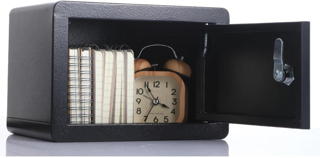 1 Pcs Locking Medicine Box Small Metal Locker 1 Door 6.3" H Single Lockable Metal Cubby Black Lockable Storage Cabinet with Key Stackable File Cabinet for Dorm Office School Living Room