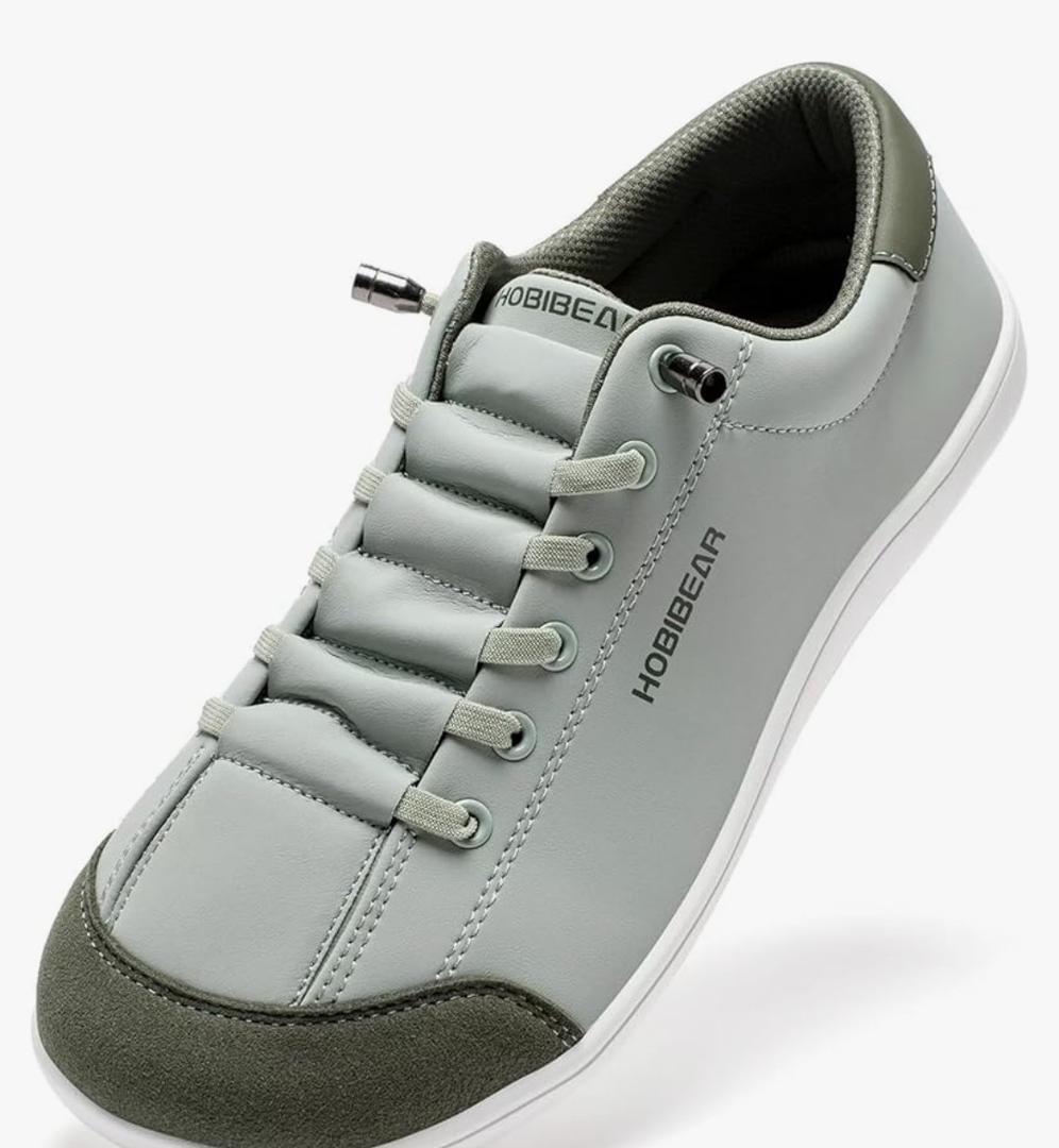 HOBIBEAR Leather Barefoot Shoes Lightweight Wide Toe Box Zero Drop Slip-on Shoes for Women 40