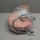 IBUYKE Teddy Velvet Round Footrest Stool Ottoman, Makeup Vanity Stool Side Table, Velvet Dressing Table Seat, Pouf Couch Stool, for Living Room Bedroom, Pink WBD009P, Without Storage