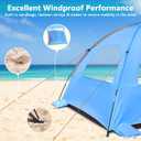 NXONE Beach Tent Sun Shelter with UPF 50+ UV Protection, Lightweight Easy Setup Portable Beach Canopy for Family, Large Space for Beach, Camping & Outdoor, 3/4/6 Person