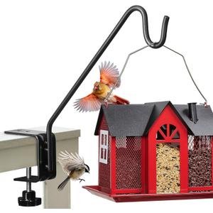 Kingsyard Heavy Duty Deck Hook - 10 inch Metal Deck Railing Hooks for Hanging Bird Feeders, Planters, Suet Baskets, Lanterns, Wind Chimes