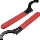 uxcell C Hook Spanner Wrench for Lathe Clamping ER40 Collet Chuck Nut with Red Non-slip Handle 2pcs