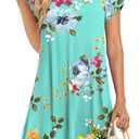 HOTGIFT Woman Swimwear Casual Coverup Swimsuit Short Sleeve Dresses Summer Black Sun Flower Medium (Black, M)