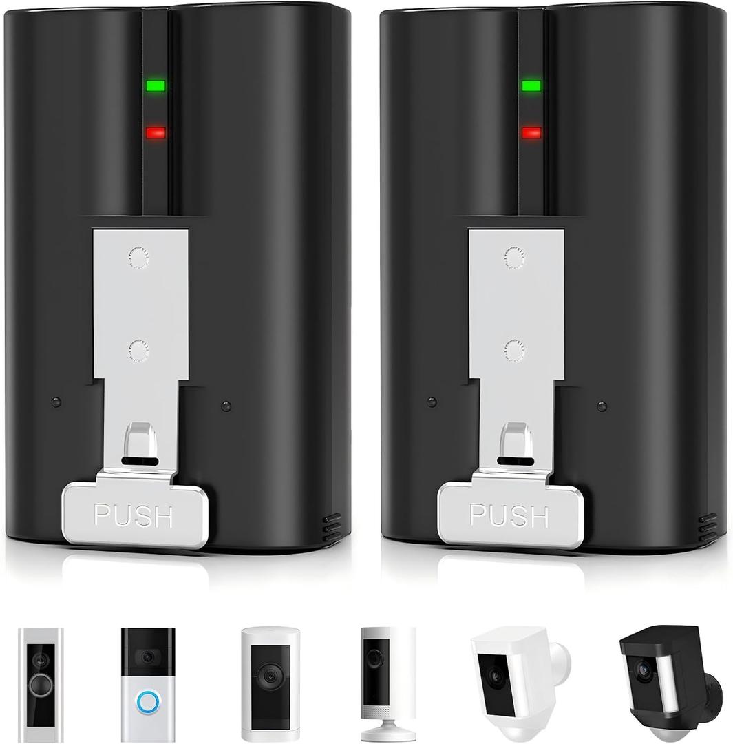 Replacement Ring Battery 2 Pack, 6040mAh model v4 Rechargeable Battery for Wireless Ring Doorbell 2/3/4 Plus, Stick Up Cam & Spotlight Cam (2nd & 3rd Gen)/Peephole Cam, 3.65V for Indoor/Outdoor Use