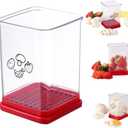 New Fruit and Vegetable Speed Slicer with Push Plate, Stainless Steel Fruit Slicer Cup Egg Slicer, Stainless Steel Strawberry Cutter, Fruit Vegetables Slicing Kitchen Gadget