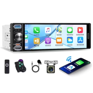 Rimoody Single Din Car Stereo with Apple Carplay Android Auto, 6.5"  Inch Touch Screen Car Radio