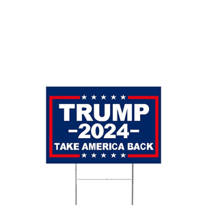 WENWELL Large Trump 2024 Yard Signs 18x24 Inchs with H-Stakes – Double-Sided,Waterproof,UV Resistant,Blue,Outdoor Lawn Decoration(Pack Of 2)