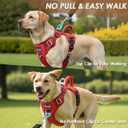 SlowTon No Pull Dog Harness, Heavy Duty No Choke Pet Harness with 2 Leash Clips and Easy Control Vertical Handle, Adjustable Soft Padded Dog Vest for Small, Medium and Large Dogs (Red, Large)