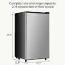 DUMOS 3.2 Cu.Ft Mini Fridge with Freezer, Single Door Refrigerator with Adjustable Thermostat, Compact Small Fridge for Bedroom, Office, Dorm, Silver Single Door, 17.6"*18"*31"