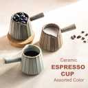Espresso Cup Ceramic, Espresso Accessories, Espresso Measuring Cup with Handle, Expresso Shots Cups with Spout, 6 OZ / 200ML, Light Green
