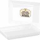 6 Pack Extra Large Plastic Serving Trays for Party - 16 x 11 Clear Plastic Tray - Heavy Duty Trays for Food - Rectangular Party Serving Trays and Platters (Clear)