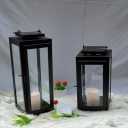 Black Lanterns Decorative Indoor, Tempered Glasses 13 inch