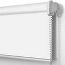 SUAKY Blackout Window Blinds Roller Shades, White Custom Window Shades Elegant Roller Blinds, Energy Saving UV Protection Roller Shades for Windows, Doors, French Doors (Corded - White)
