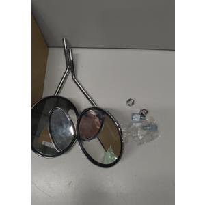 Round Chrome Exterior Mirror Pair Replacement for VW Type 2 Bus 1950–1967 – Left & Right Side Replacement Mirrors – Classic Style Metal Construction with Convex Glass