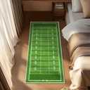 Green Rug 2x4 Small Area Rugs,Football Field American Sports Green Lawn Sport Game Team Competition,Ultra-Thin Soft Throw Carpet Washable Kitchen Rugs Non Slip Indoor Door Mat for Bedroom Bathroom