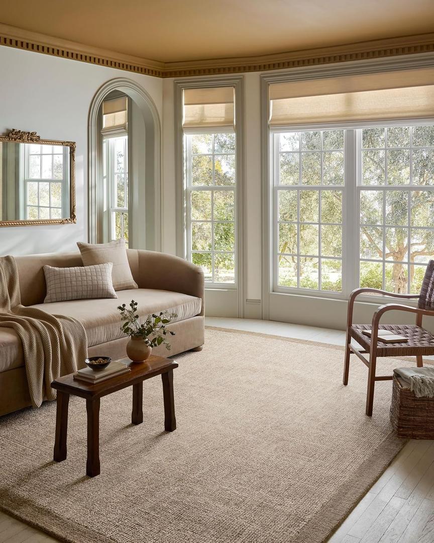 Loloi Magnolia Home by Joanna Gaines Henley Collection HNY-01 Ivory/Brown 8'-6" x 11'-6" Area Rug