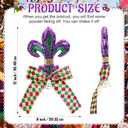 12 Inch Mardi Gras Tree Topper Fleur-de-lis Tree Topper Decorations Classic Purple Green Gold Glitter Metal Mardi Gras Ornament for Carnival Holiday Party Holidays Ornaments Decorations