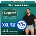 Depend Fresh Protection Adult Incontinence Disposable Underwear for Men - Maximum Absorbency - XXL - Gray - 44ct