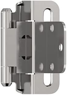 Amerock BPR756526 Cabinet Hinge 3/8 inch (10 mm) Inset Self Closing Partial Wrap Polished Chrome Kitchen Cabinet Door Hinge 1 Pair/2 Pack Functional Hardware (3 Pairs)