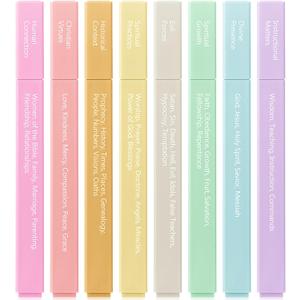 Mr. Pen- Bible Highlighters with Color-Coding System, 8 Pack, Soft Pastel Aesthetic Highlighters Assorted Colors, Bible Markers No Bleed Through