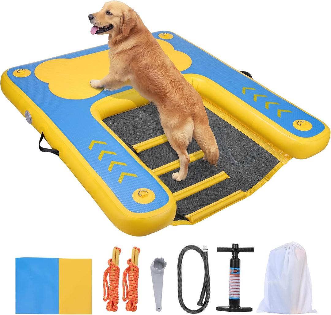 W-FD-03 Inflatable Dog Pool Float, PVC Mesh Cloth Ramps Platform W-FD-03 Inflatable Dog Pool Float, PVC Mesh Cloth Ramps Platform