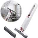 Mcbazel Portable Mini Cleaning Mop, Mini Sponge Mop, Wet and Dry Use Cleaning System, Mini Mop for Bathroom, Kitchen, Desktop, Glass, Living Room, Car (2 Sponge Head + 1 Squeeze Handle)