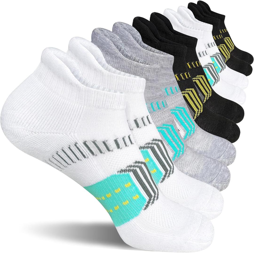 suaskk Womens Athletic Cushioned Anti-Blister Comfort Running Ankle Socks 5 Pairs, size 6-9