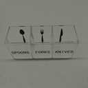 Suzile Acrylic Cutlery Storage Organizer Plastic Utensil Holder Clear Silverware Organizer 3 Section Tableware Storage Box Countertop Fork Spoon Knife Holder Party Flatware Caddy for Kitchen Storage
