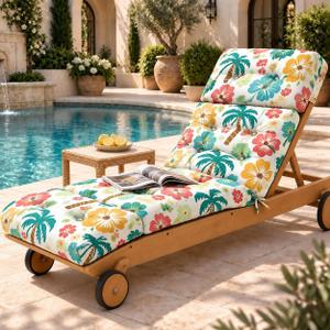 Outdoor Lounge Chair Cushions Waterproof 75.1 x 22.8 x 4.7 Green Tree, 1 Pack