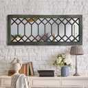 Farmhouse Mirror for Wall Decor: 43.3"x17.7" Large Rustic Windowpane Mirror