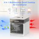 Personal Air Conditioners Mini Air Conditioner Portable AC Fan with Evaporative Humidify | 3 Wind Speeds | 7 Color Nightlight,Small Desktop Air Cooler Fan for Office Dorm Room