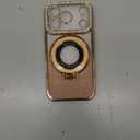 Luxury Bling Diamond Case for iPhone 17 Pro 6.3"- Clear Transparent Back with Glitter Card & Sparkling Rhinestones, Magnetic Kickstand, Shockproof Protection - Dazzling Cover for Women, Gold