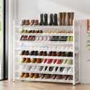 Metal Shoe Rack,Large 8 Tier Shoe Organizer, Heavy Duty Metal 8-Tier Stackable Shoe Storage Vertical Shoe Rack for Closet Front Door,Entrance,Entryway,Garage,Up to 50 Pairs